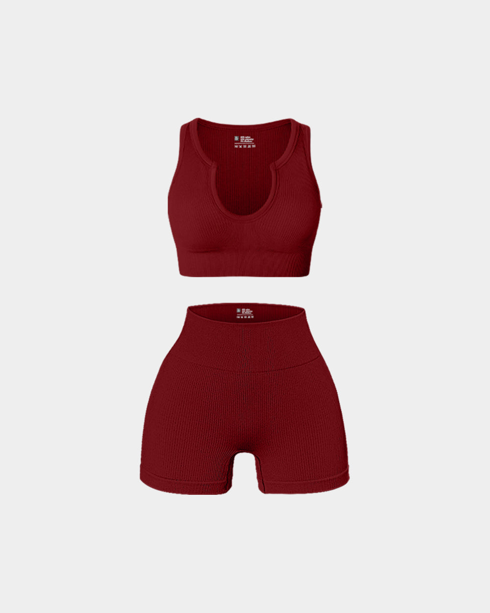 High Waist Leggings with Cloud-Shaped Collar Sports Bra Exercise Set de OQQ