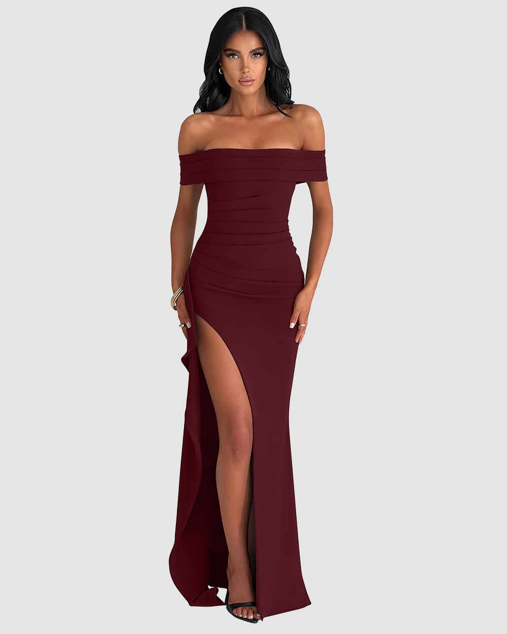 Off-the-Shoulder High-Slit Dress de OQQ