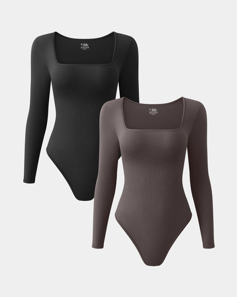 Square Neck Long Sleeve Bodysuits de OQQ