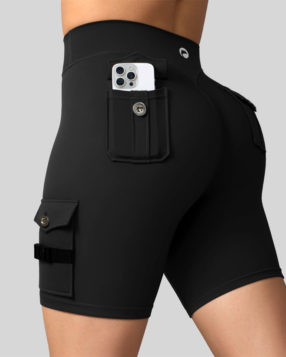 High-Waist Multi-Pocket Workout Shorts de OQQ