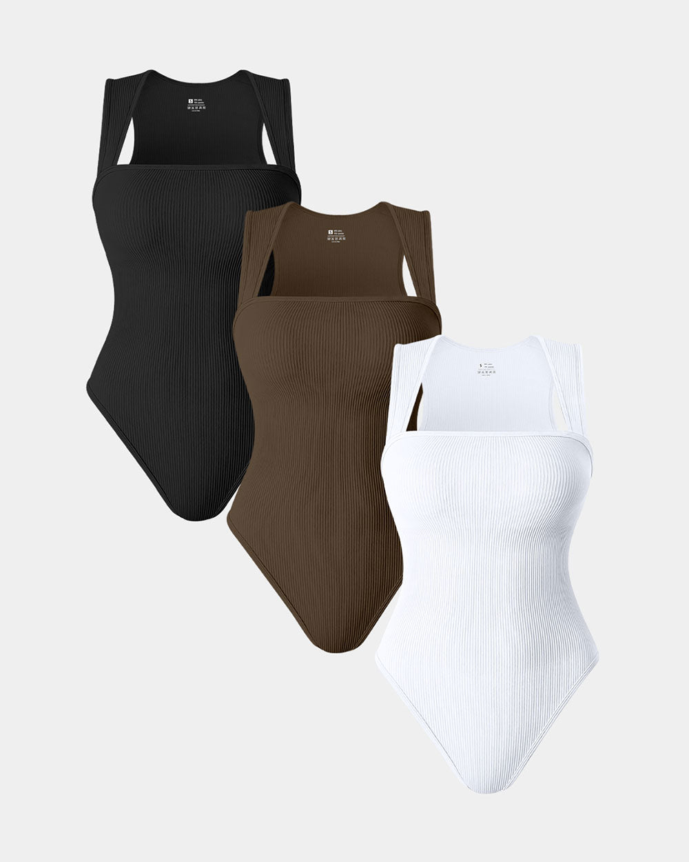 Square Neck Sleeveless Bodysuits de OQQ