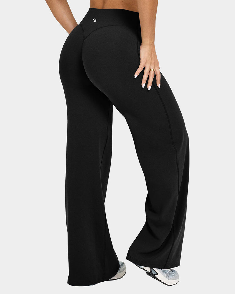 High Waist Stretch Casual Soft Straight Leg Bottoms de OQQ