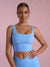Square Neck Wide Strap Tank Candyblue