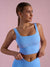 Square Neck Wide Strap Tank Candyblue