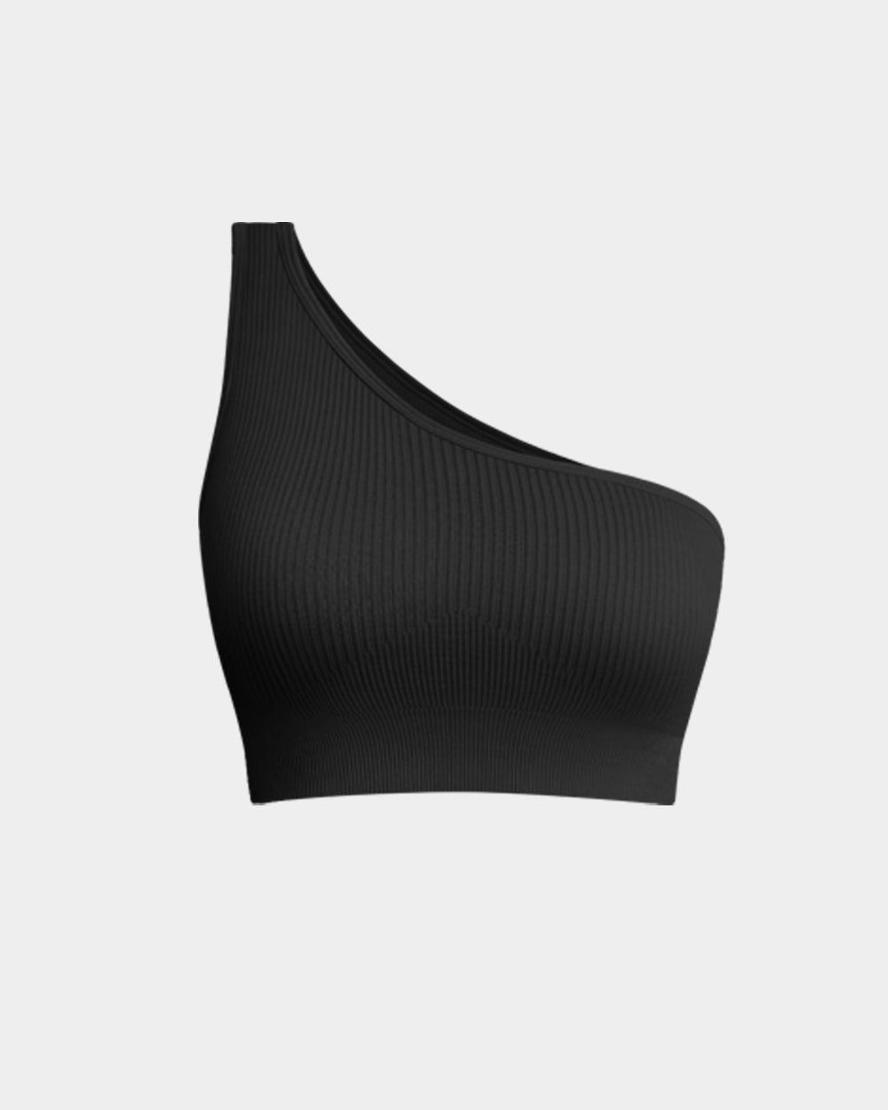 Ribbed Seamless One Shoulder Sport Tank Top de OQQ