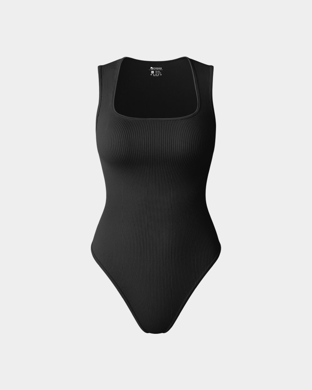Sleeveless Square Stretch Basic Tank Tops Bodysuits de OQQ