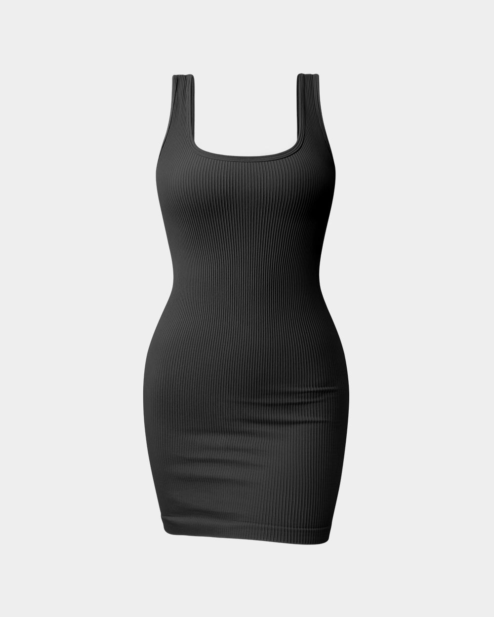 Ribbed Sleeveless Square Neck Dress de OQQ