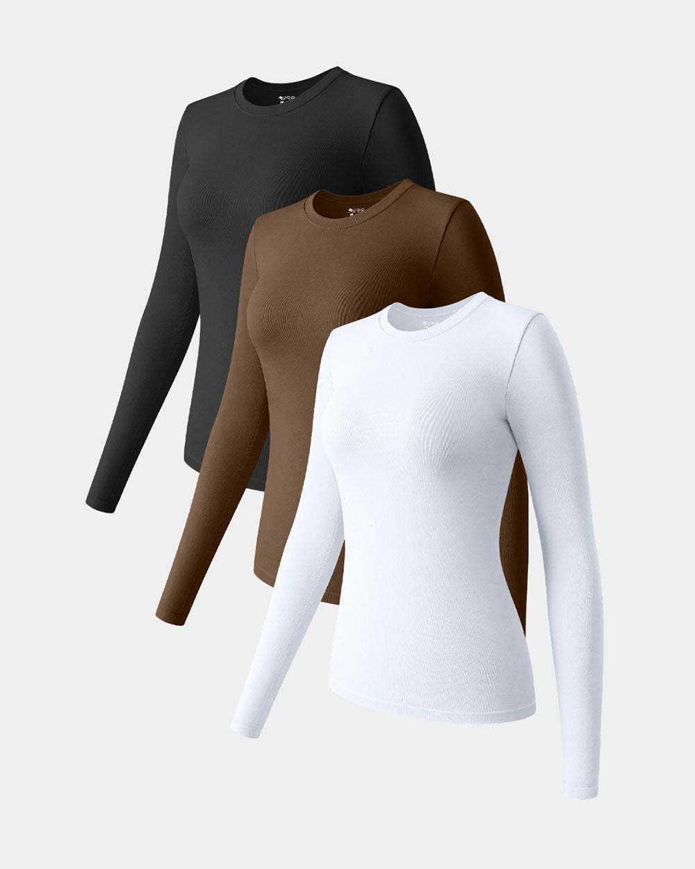 Long Sleeve Crew Neck Tops de OQQ