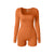 Long Sleeve Jumpsuit Shorts Orange