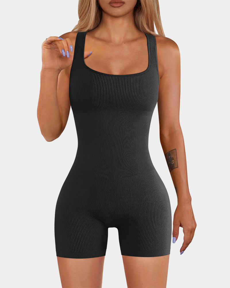 Square Neck Sleeveless Romper de OQQ