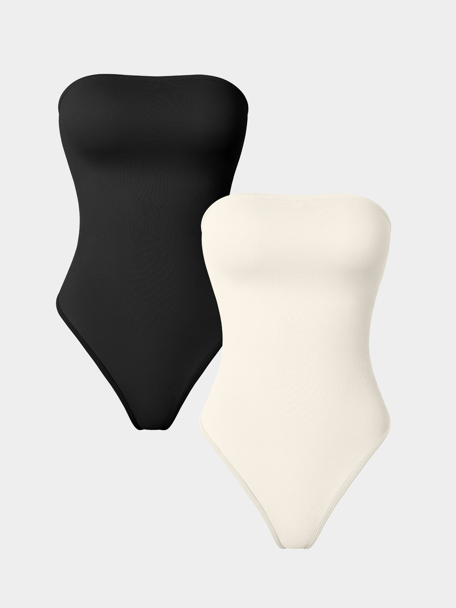 Women's Strapless Ribbed Bodysuits de OQQ